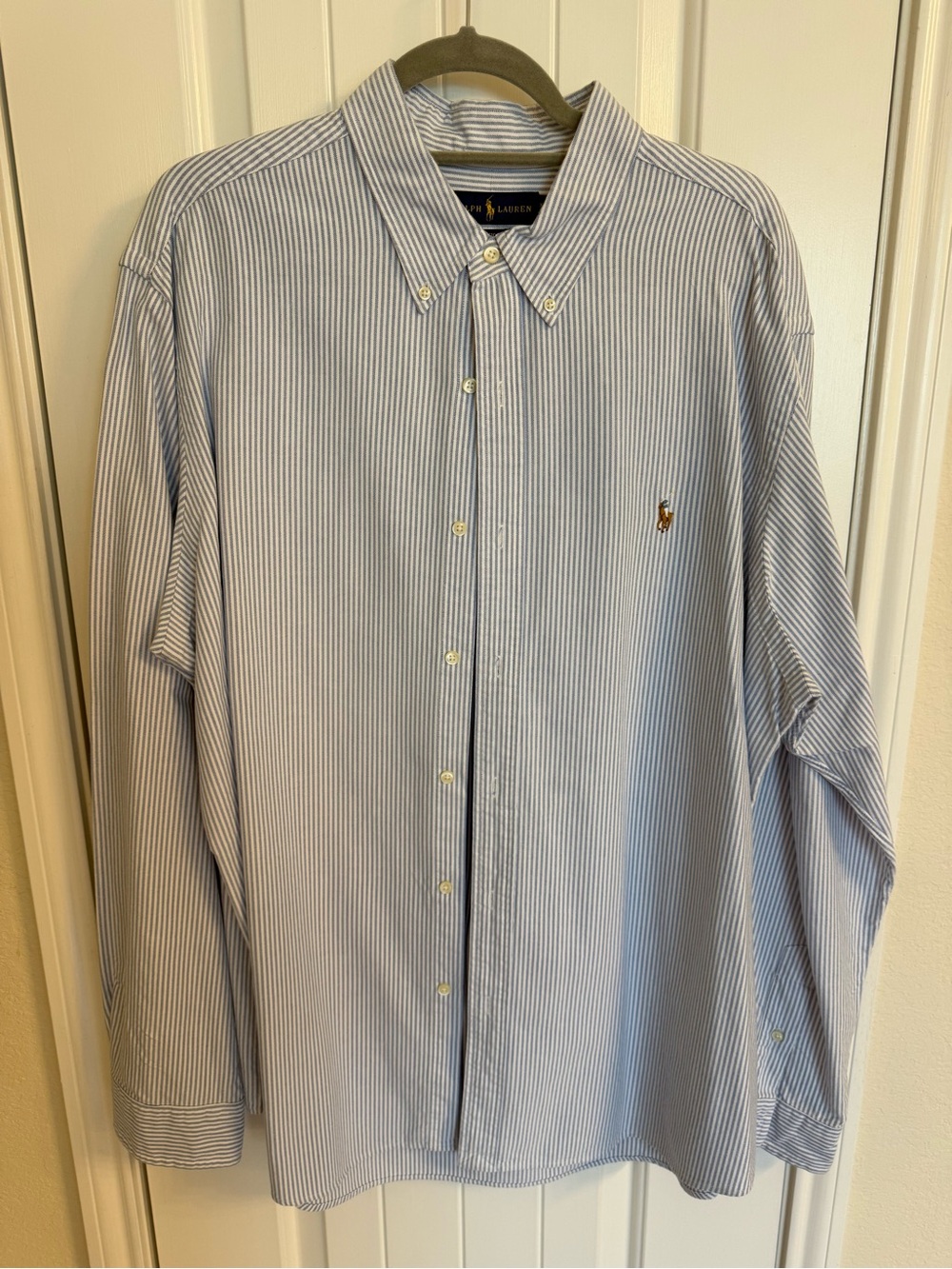 Polo by Ralph Lauren Blue & White Pinstripe Button-Down Shirt XXL